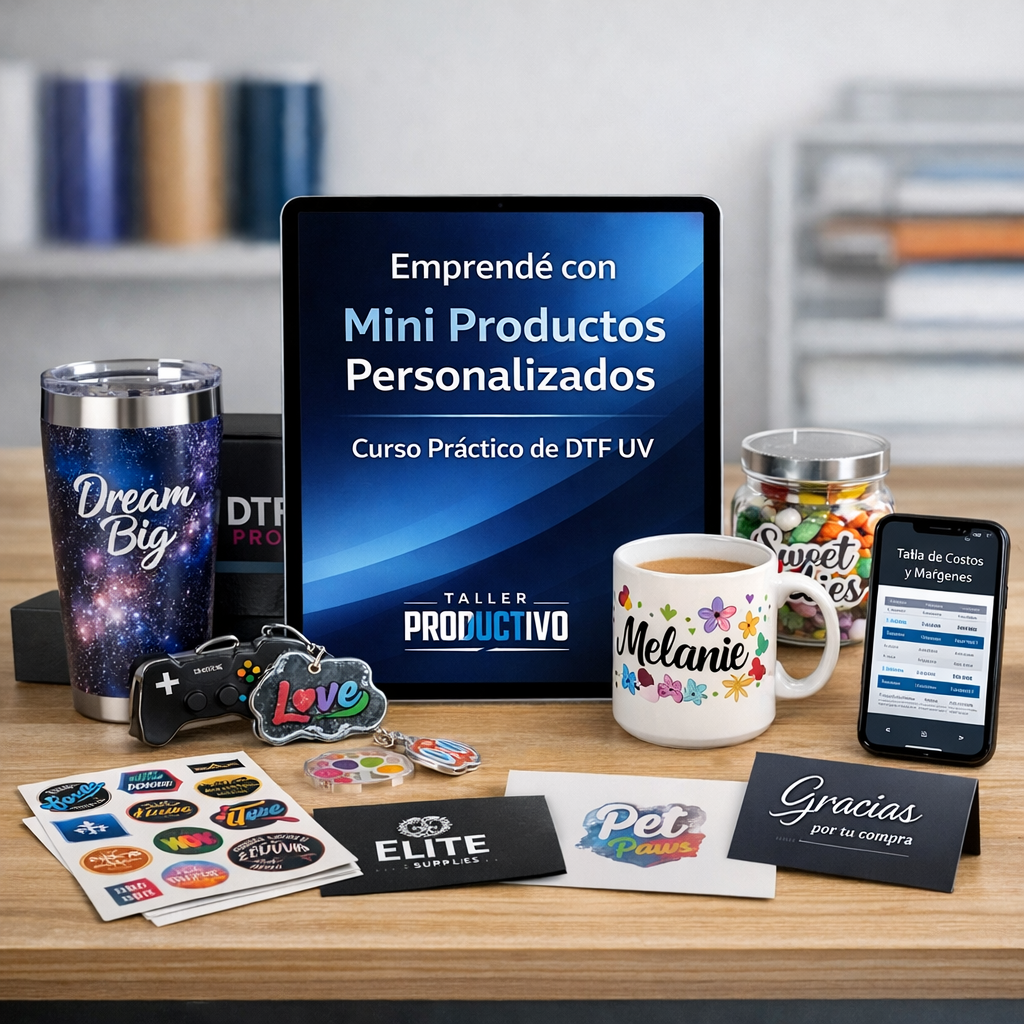 Emprendé con Productos Personalizados: Curso Práctico de DTF UV + 4 Bonos de Regalo 🎁
